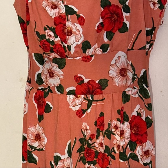 New Anne Morgan Collection floral A-line coral shift Maxi dress 1X - Picture 5 of 17